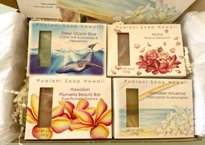 Pualani Soap Hawaii Pack of 2 Soap Gift Box with 4 Soap Bars in each box (Ship to Japan pack)